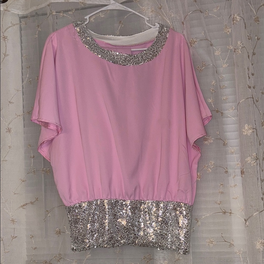 Pink and Silver Women's top and bottom set